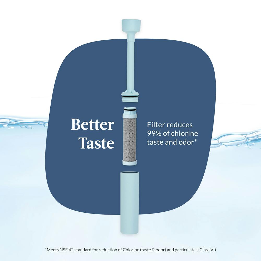 Contigo® Wells Plastic Filter Water Bottle with AUTOSPOUT® Straw Lid and Replacement Filter, 24 Oz. - Dark Ice & Purity
