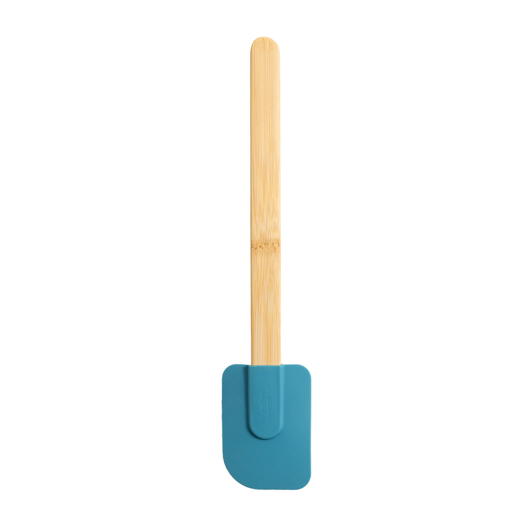 Silicone Spatulas Set 4 with Bamboo Handles, Blue
