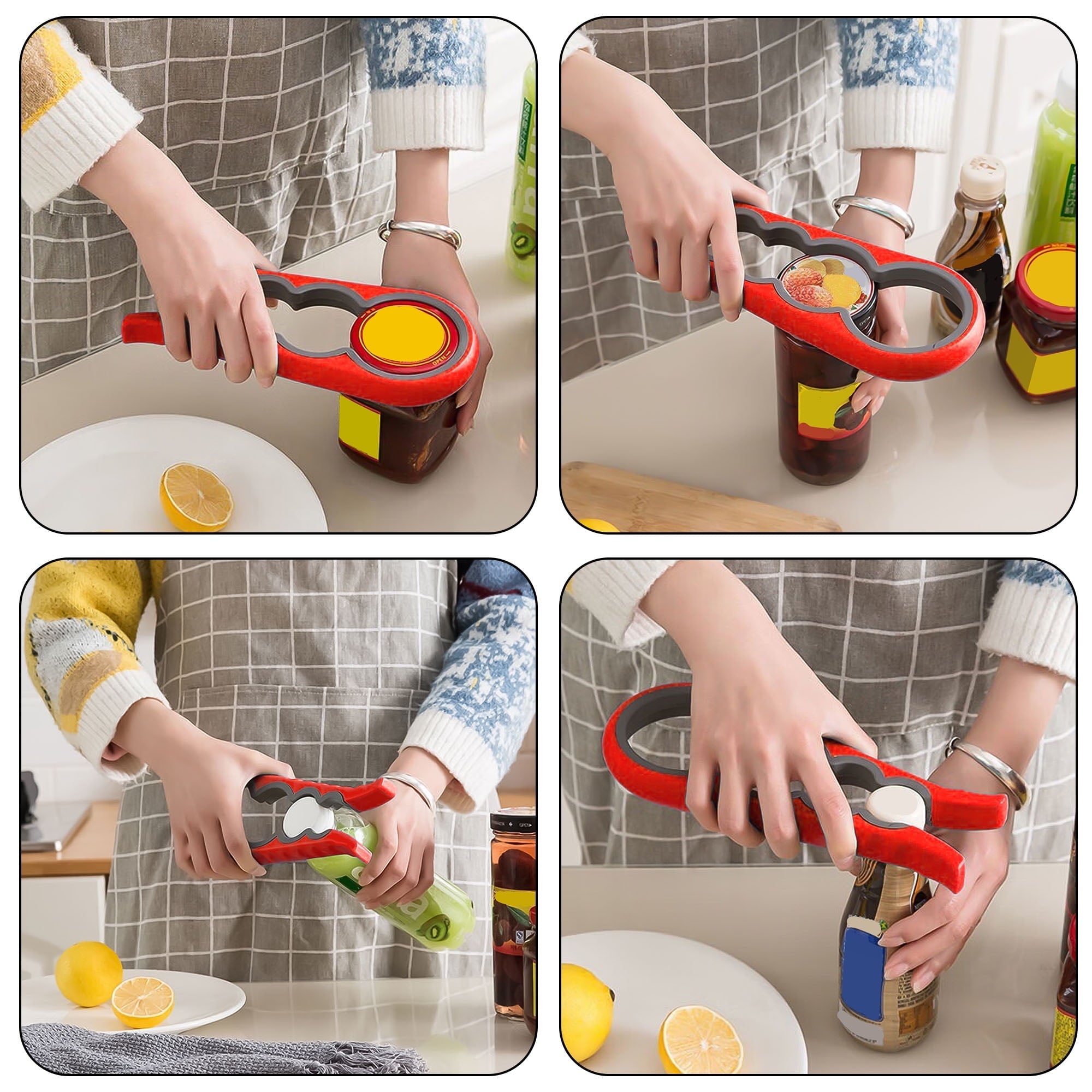 Jar Opener, Non-Slip Bottle Opener for Seniors with Arthritis & Weak Hands