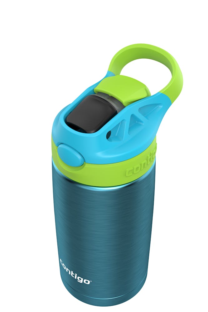 Contigo® Kids Straw Stainless Steel Water Bottle with AUTOSPOUT® Lid, 13oz - Blue Raspberry Cool Lime