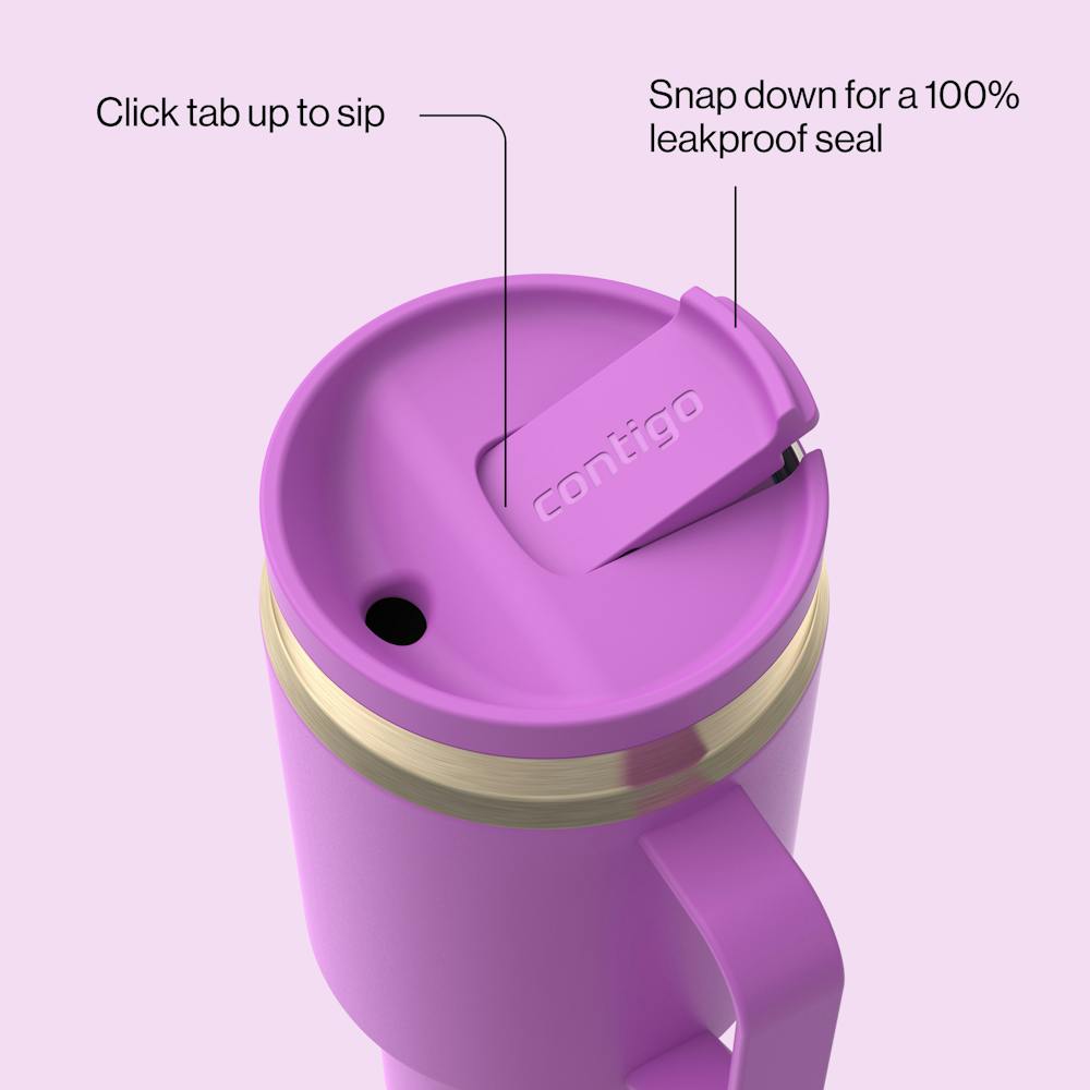 30 oz SnapSeal™ Tumbler (w/ Straw & Handle) - Galactic Champagne