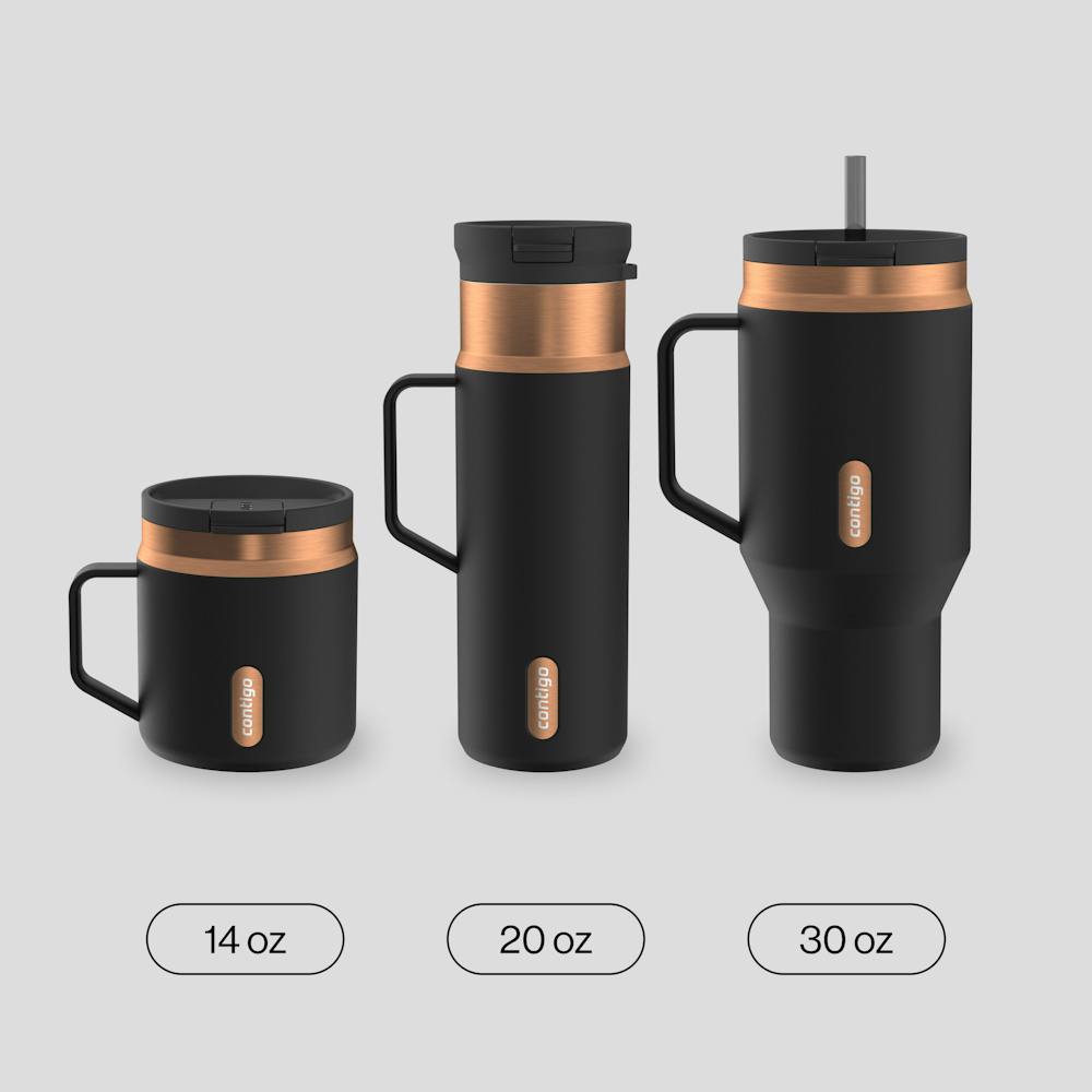 30 oz SnapSeal™ Tumbler (w/ Straw & Handle) - Licorice Bronze