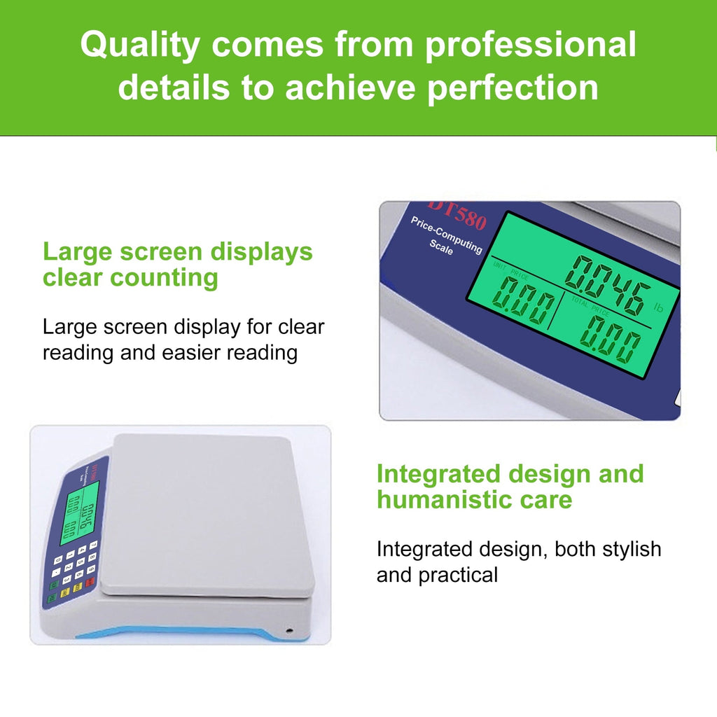 Food Scale, Large Digital Kitchen Scale,Plug-in and Battery Modes,for Cooking Baking,Silver