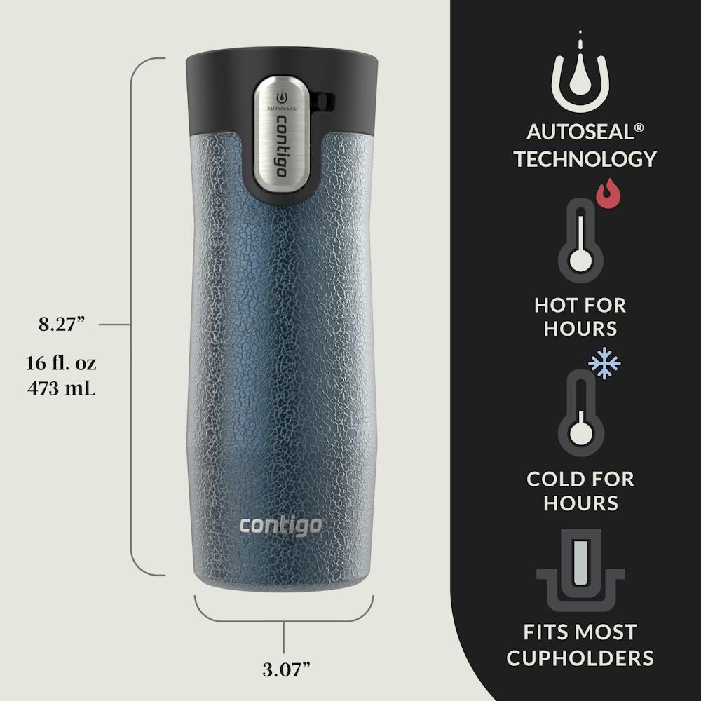 Contigo® West Loop 3.0 Stainless Steel Travel Mug with AUTOSEAL® Lid, 16oz - Crystal Blueberry