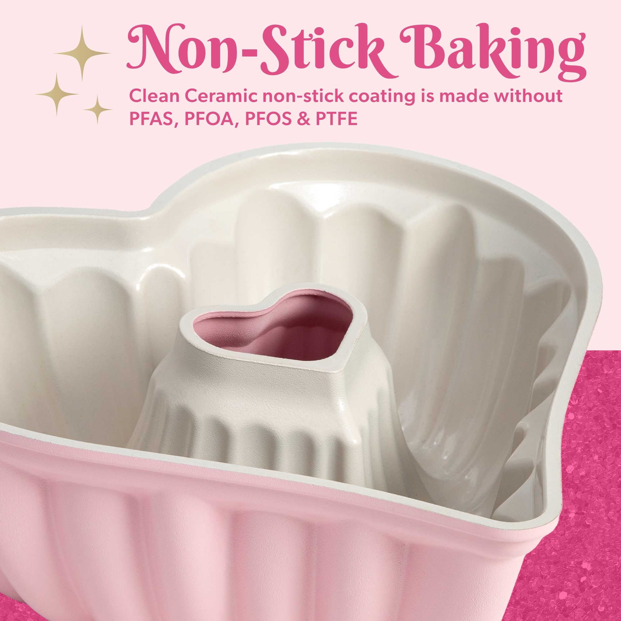Cake Pan for Baking, Premium Nonstick & Dishwasher Safe, 9.5-inch, Pink