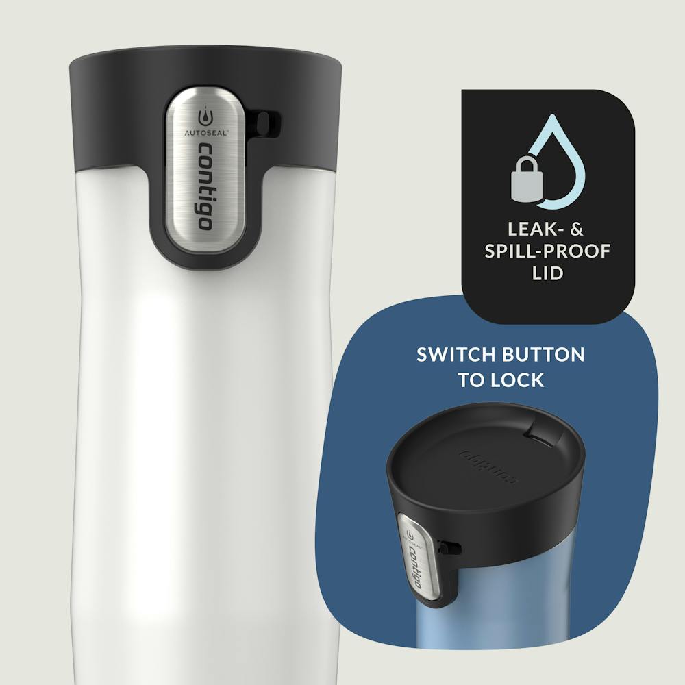 Contigo® West Loop 3.0 Stainless Steel Travel Mug with AUTOSEAL® Lid, 16oz, 2-Pack - Salt Frosted Pearl & Glacier Frosted Pearl