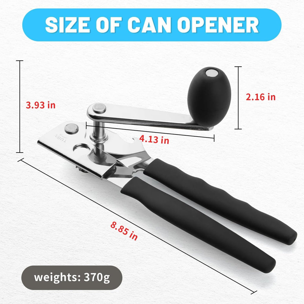 Commercial Can Opener Manual Heavy Duty Stainless Steel Handheld Smooth Edge Can Opener for Seniors for Kitchen