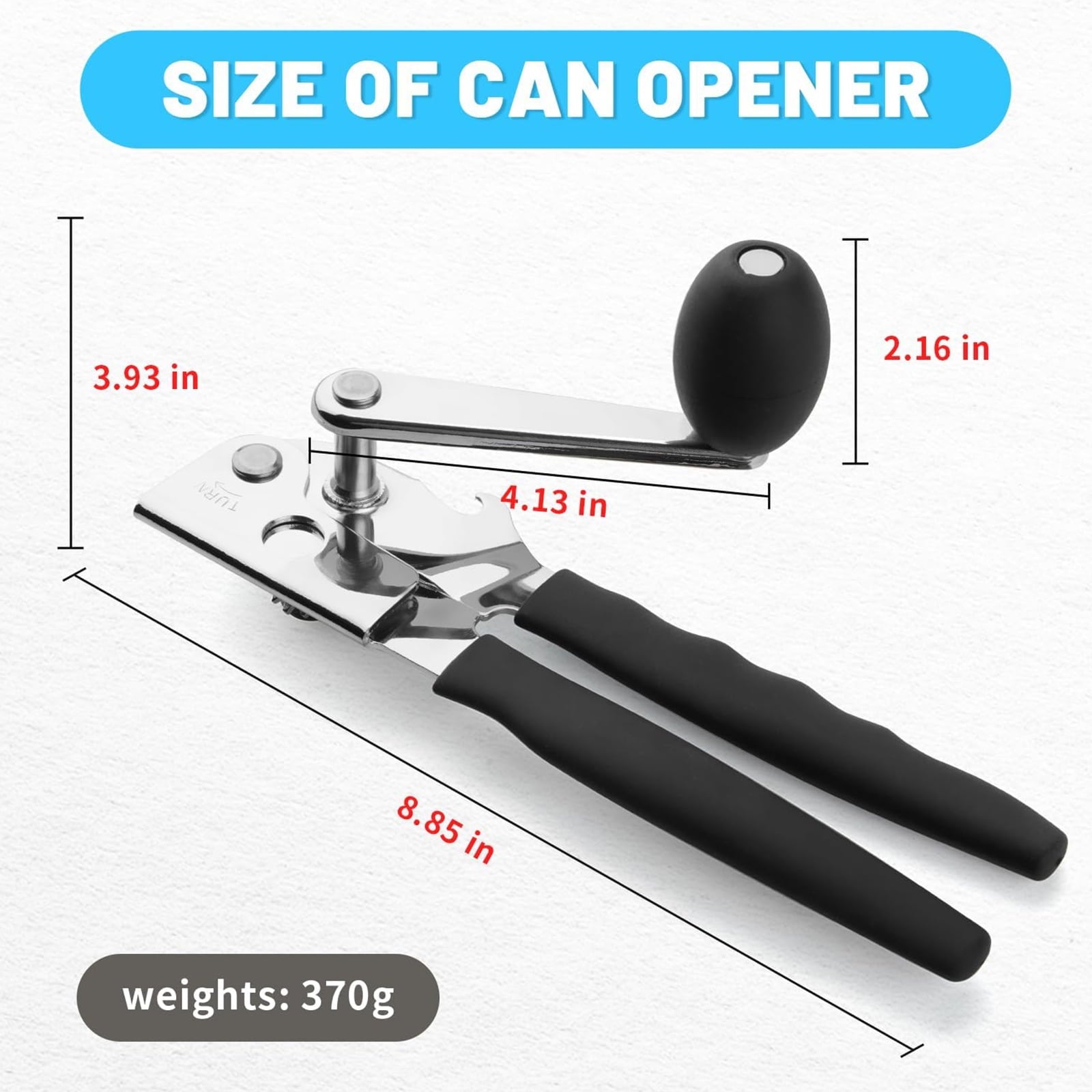 Commercial Can Opener Manual Heavy Duty Stainless Steel Handheld Smooth Edge Can Opener for Seniors for Kitchen