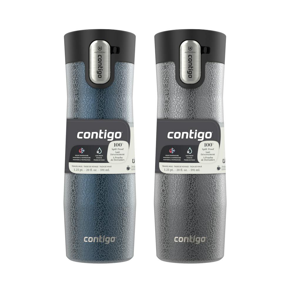 Contigo® West Loop 3.0 Stainless Steel Travel Mug with AUTOSEAL® Lid, 20oz, 2-Pack - Crystal Blueberry & Crystal Sake