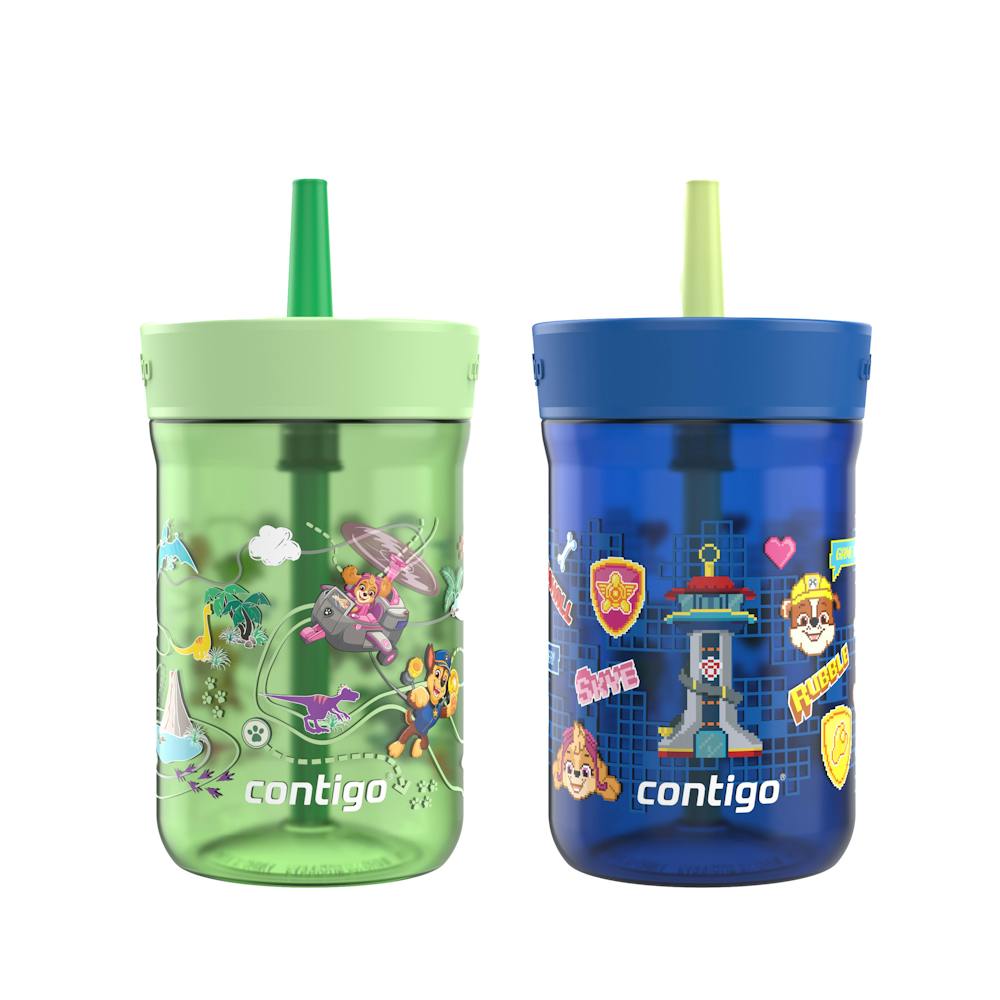 Kids Leighton Spill-Proof Tumbler with Straw, 14oz, 2-Pack - Blue and Green Aubrey