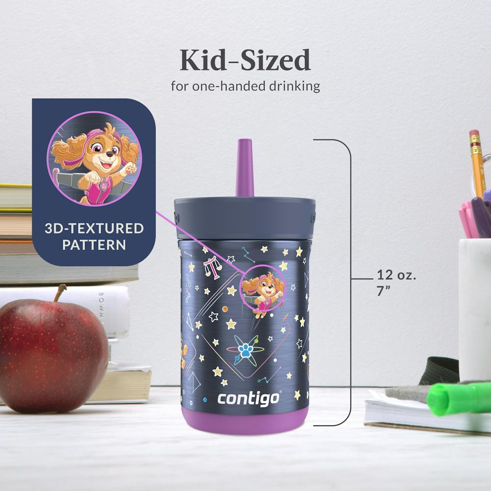Contigo® Kids Leighton Spill-Proof Stainless Steel Tumbler with Straw, 12oz. - Deep Purple Space Zodiac