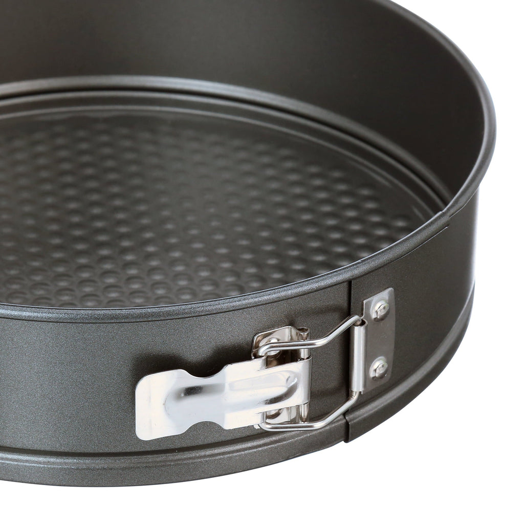 8", 9", 10" Round Nonstick Carbon Steel Springform Cake Pans, Gray, Set of 3