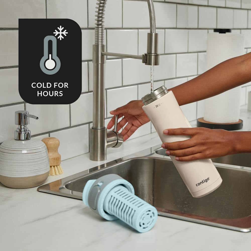 Contigo® Clybourn Chill Freeflow Filtration Stainless Steel Water Bottle with AUTOSEAL® Lid, 24oz - Salt