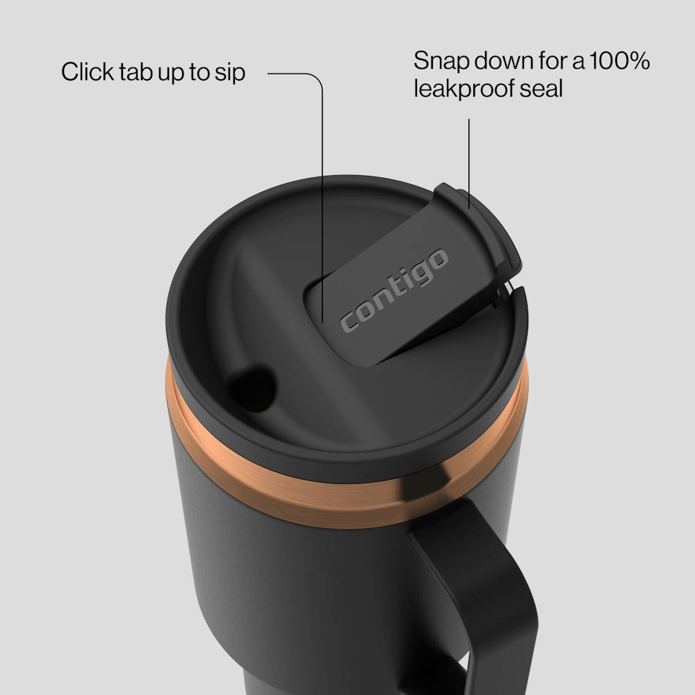 30 oz SnapSeal™ Tumbler (w/ Straw & Handle) - Licorice Bronze