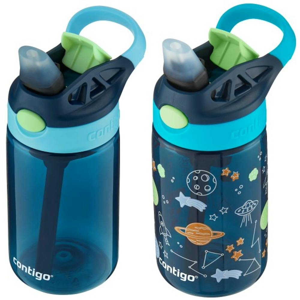 Contigo® Kids Water Bottle with Redesigned AUTOSPOUT® Straw, 14 oz, 2 pack - Blue Raspberry & Cosmos