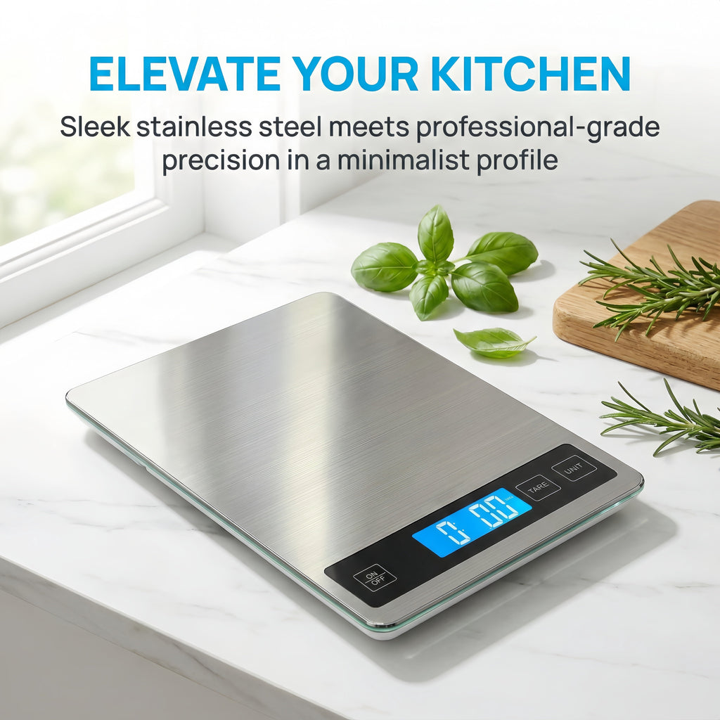22lb Digital Kitchen Scale,Food Scale Measures in Grams and Ounces for Weight Cooking Baking,1g/0.1oz Precise Graduat...