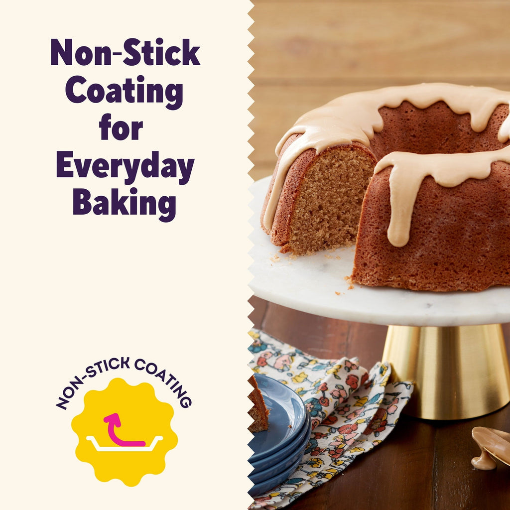 Everyday Non-Stick Bundt Cake Pan 9.51" Fluted Tube Baking Pan, Packaging May Vary