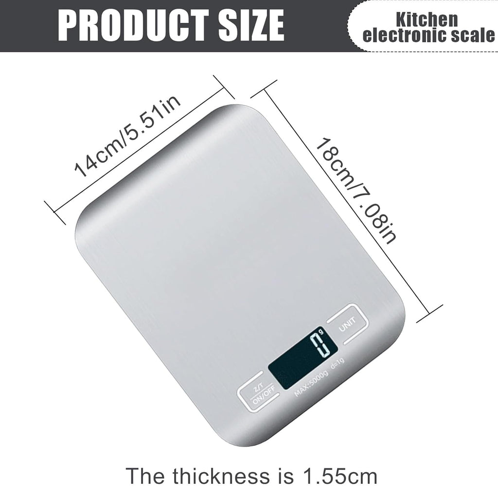 Food Scale Digital Kitchen Scale with 1g/0.05oz Precise Graduation, 5 Units LCD Display Scale for Cooking/Baking in K...