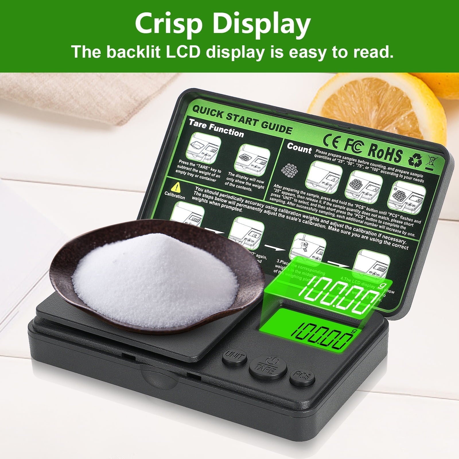 Digital Mini Pocket Scale, Precision Gram Jewelry Gold Scale 1000g*0.01,Kitchen Food Scale with LCD Display Black for...