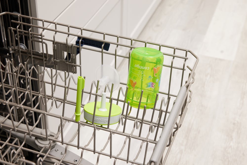 Contigo® Kids Leighton Spill-Proof Tumbler with Straw, 14 oz - Cool Lime Macaroon with Dogs Doing Things