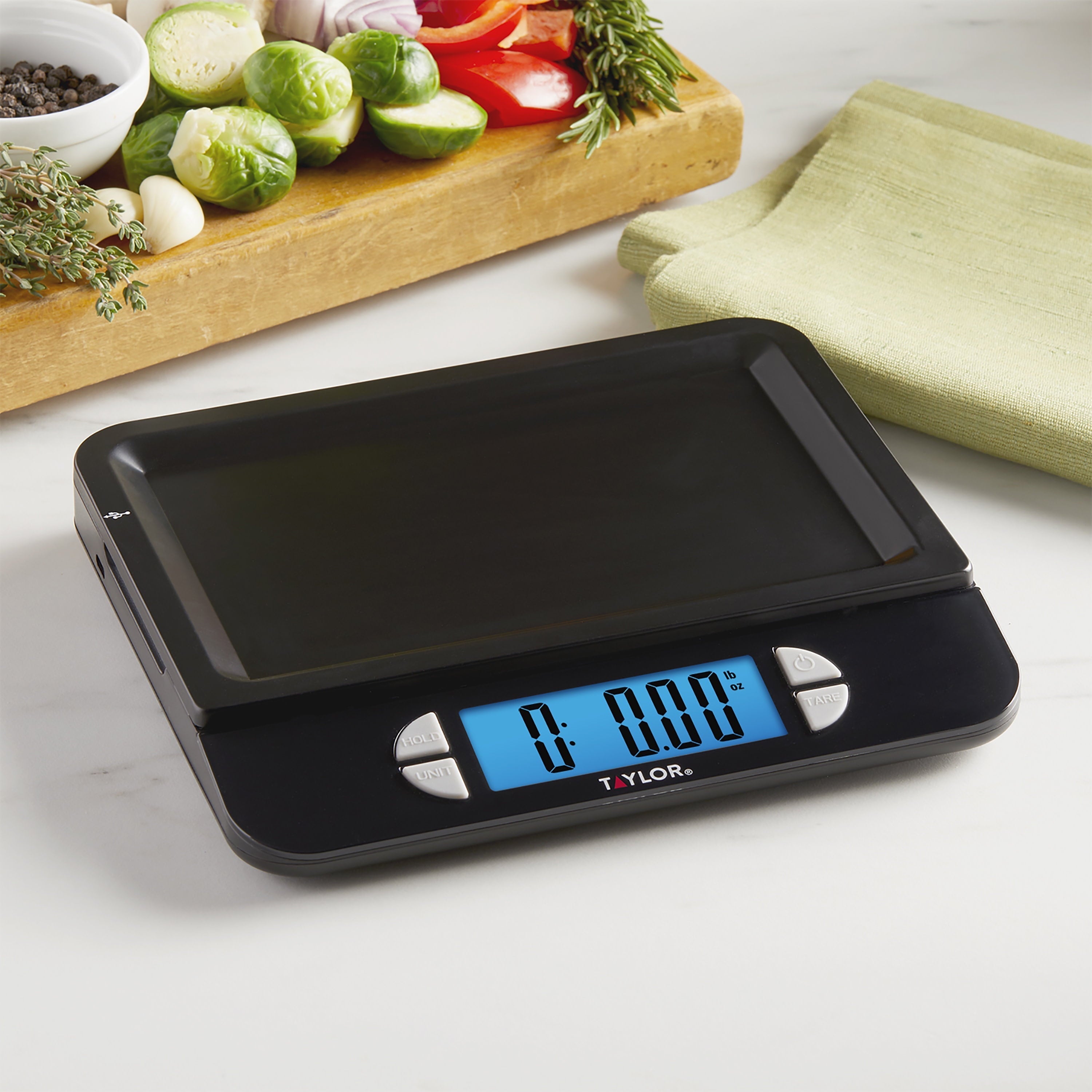 Rechargeable Precision Digital Kitchen Scale and Food Scale, 11 lb. Capacity Black
