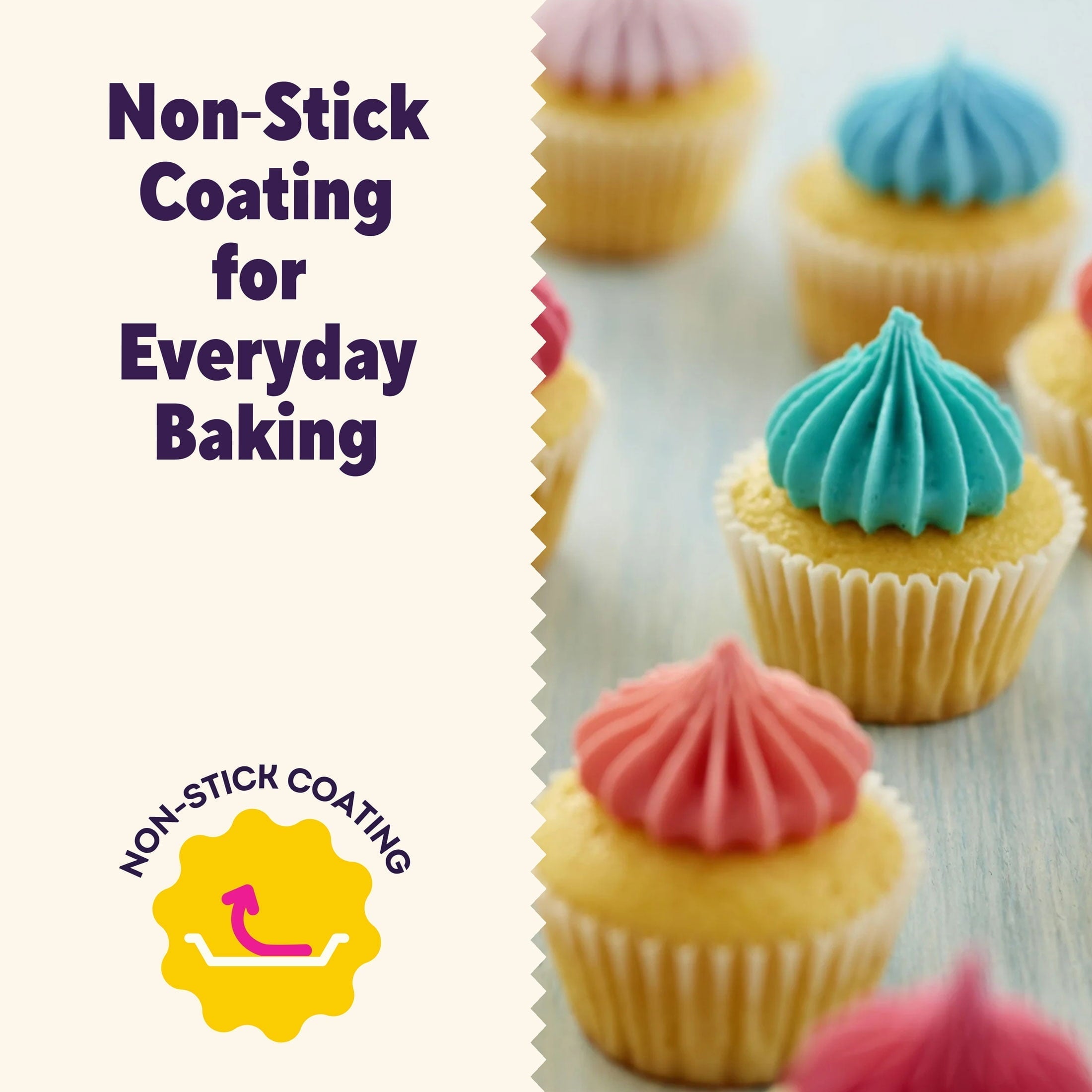 Everyday Non-Stick 24-Cup Mini Muffin Pan Cupcake Tin 14.65" x 9.9" x 0.8", Packaging May Vary