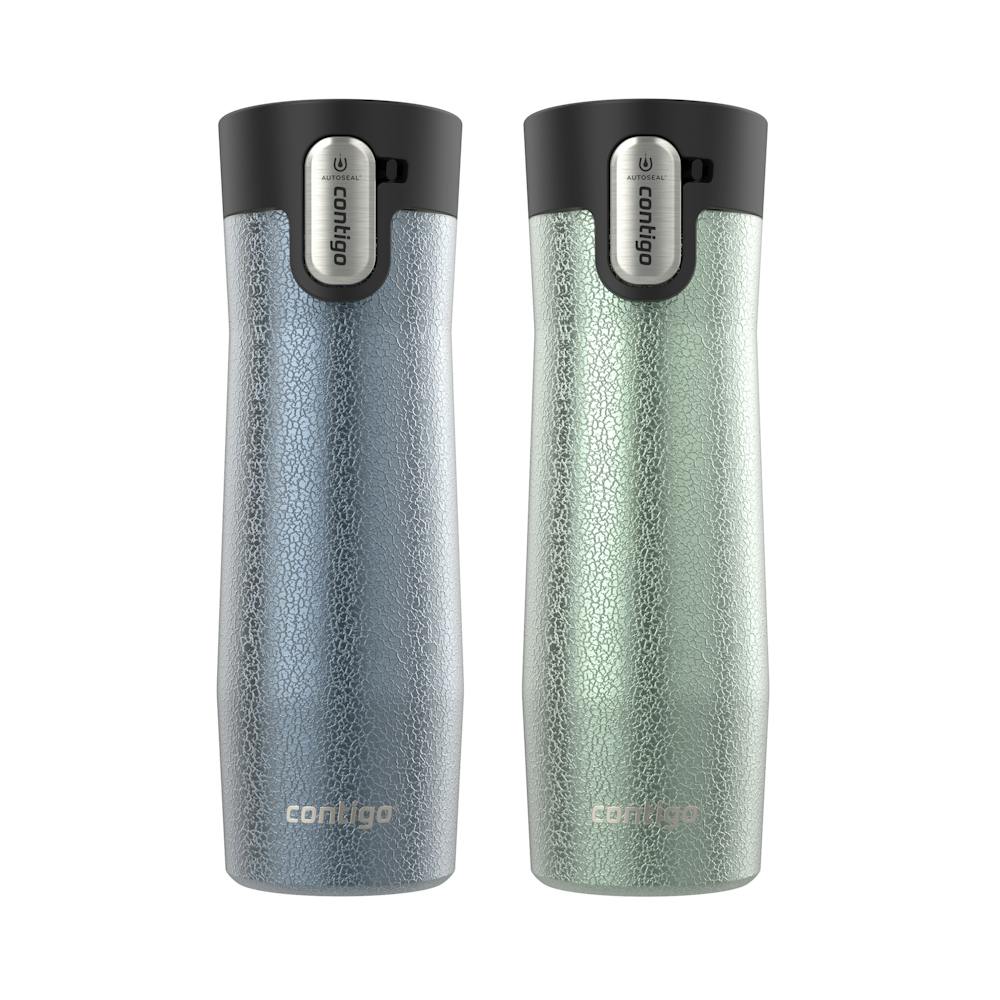 Contigo® West Loop 3.0 Stainless Steel Travel Mug with AUTOSEAL® Lid, 20oz, 2-Pack - Crystal Lakeside & Crystal Agave