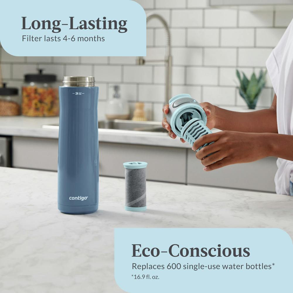 Contigo® Clybourn Chill Freeflow Filtration Stainless Steel Water Bottle with AUTOSEAL® Lid, 24oz - Dark Ice