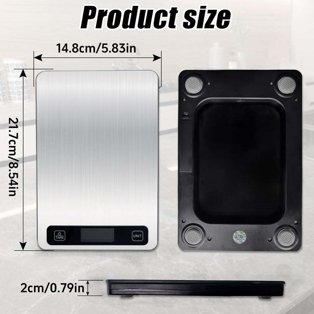 Food Scale, Digital Kitchen Scales 10kg/22lb with Large LCD Display, Food Weighing Scales for Baking, Weight L...