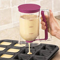 Batter Dispenser Pancake Cupcake Batter Separator with Measuring Label and Squeeze Handle Bracket ...