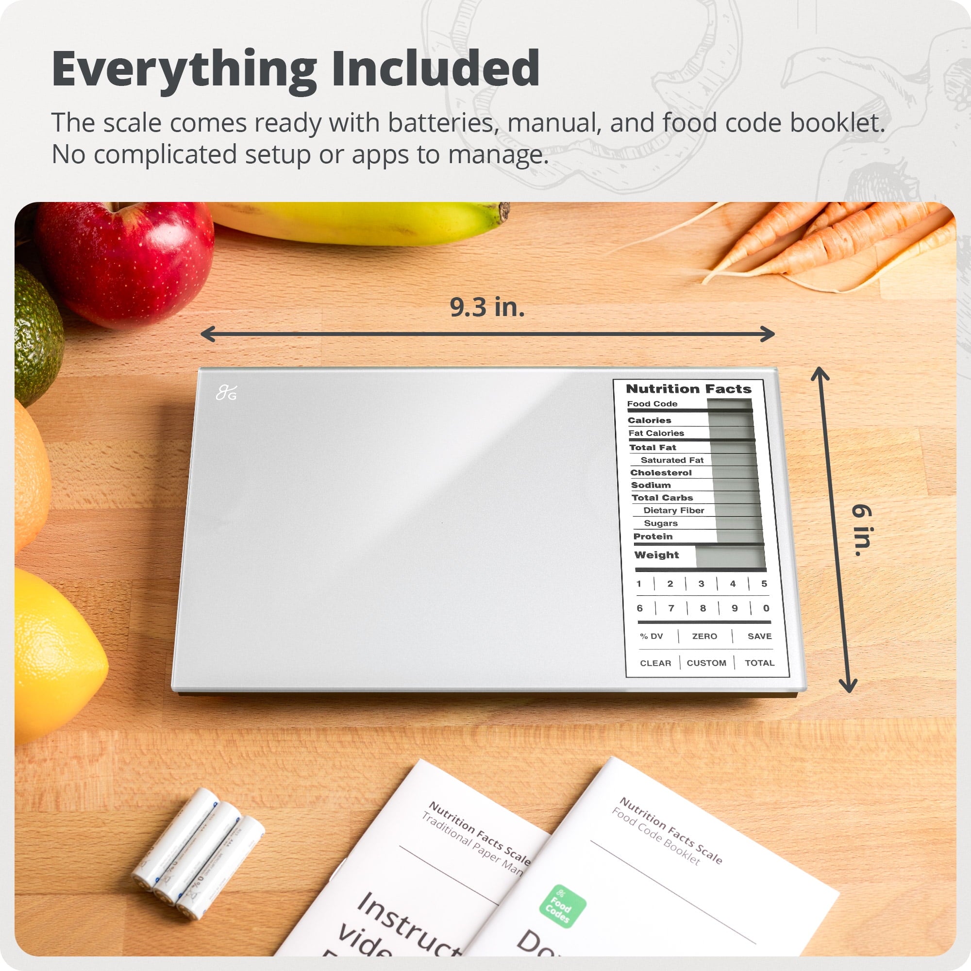 Digital Nutritional Food Scale, LCD Display , Calorie Meal Prep, Weight Loss, Silver