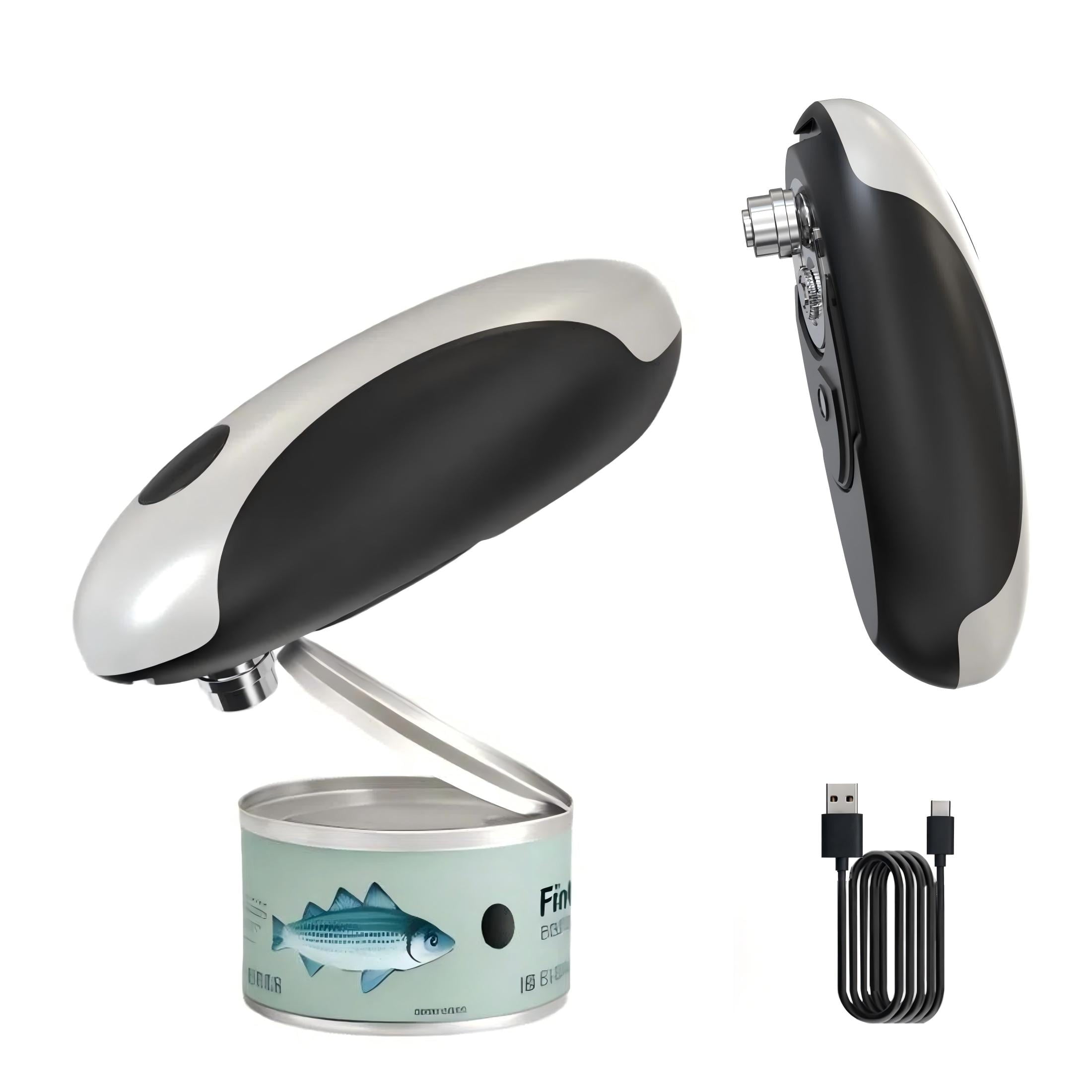 Electric Can Opener - USB Rechargeable Automatic Opener, Hands-Free Safe Design for All Can Sizes, Smooth Edge Kitche...