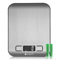 Kitchen Scale, Digital Food Scale, 304 Stainless Steel, 11lb/5kg, Silver