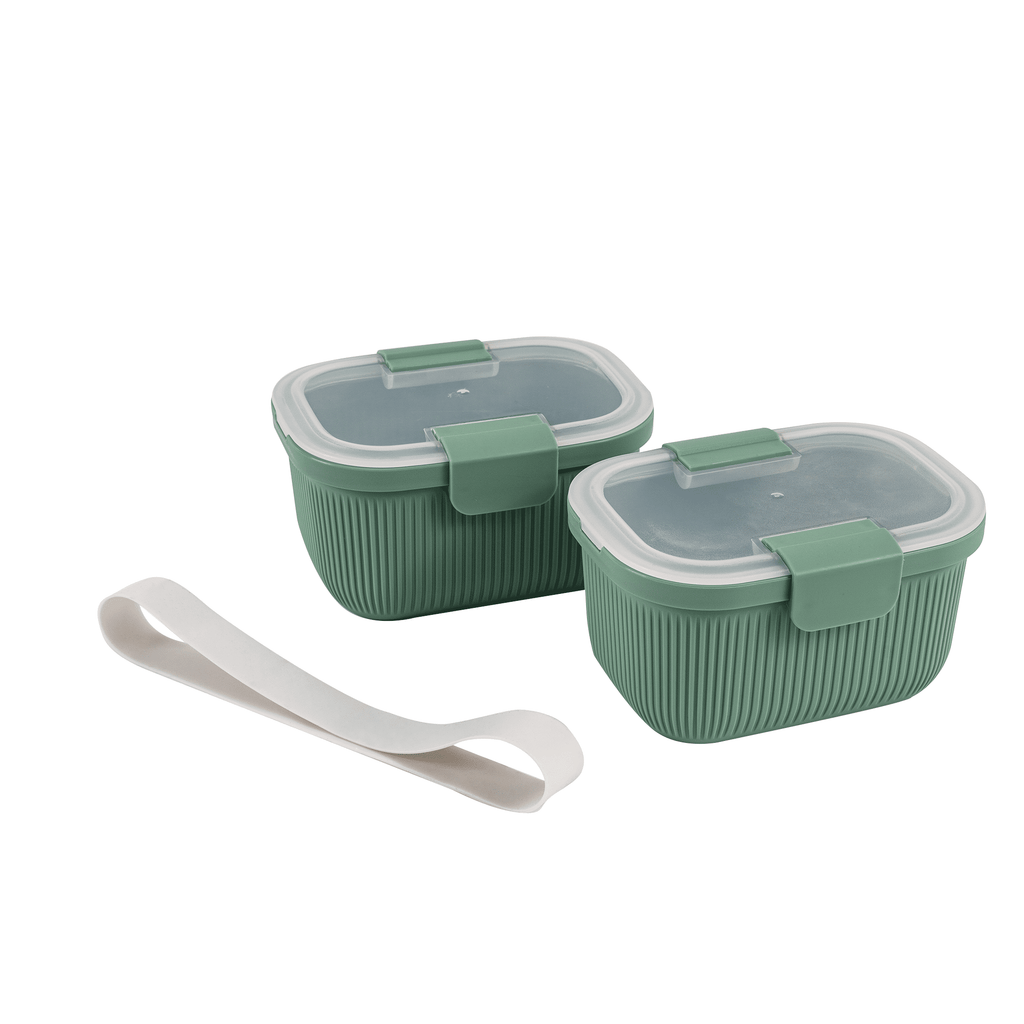 Food Storage Snack Container, Plastic, Rectangle, Green, 19oz Capacity, Best Used for On-the-Go Snacks and Small Port...