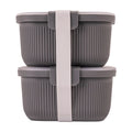 Plastic Food Storage Bento Snack Container, Rectangle, Grey, 19oz Capacity, Made for Portable Food Storage