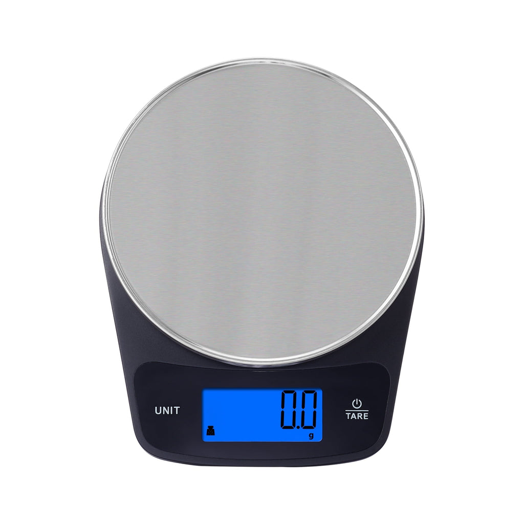 Digital Kitchen Scale with Blue Backlit, Black