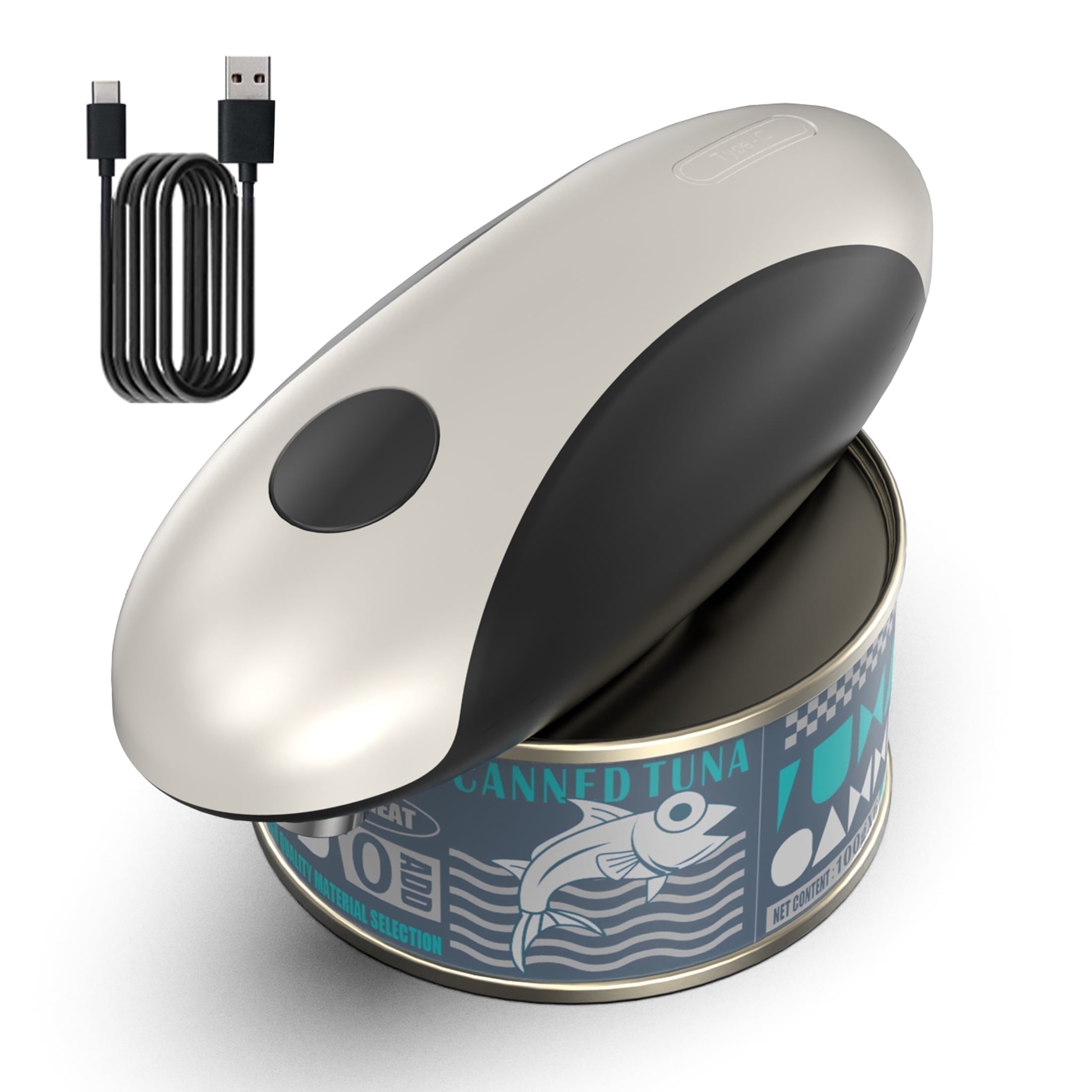 Automatic Electric Can Opener, USB-C Rechargeable Can Opener Smooth Edge, Hands-Free Countertop El...