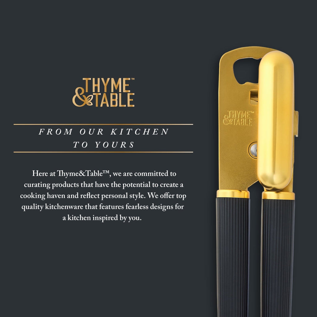 Stainless Steel Manual Can Opener with Gold Finish