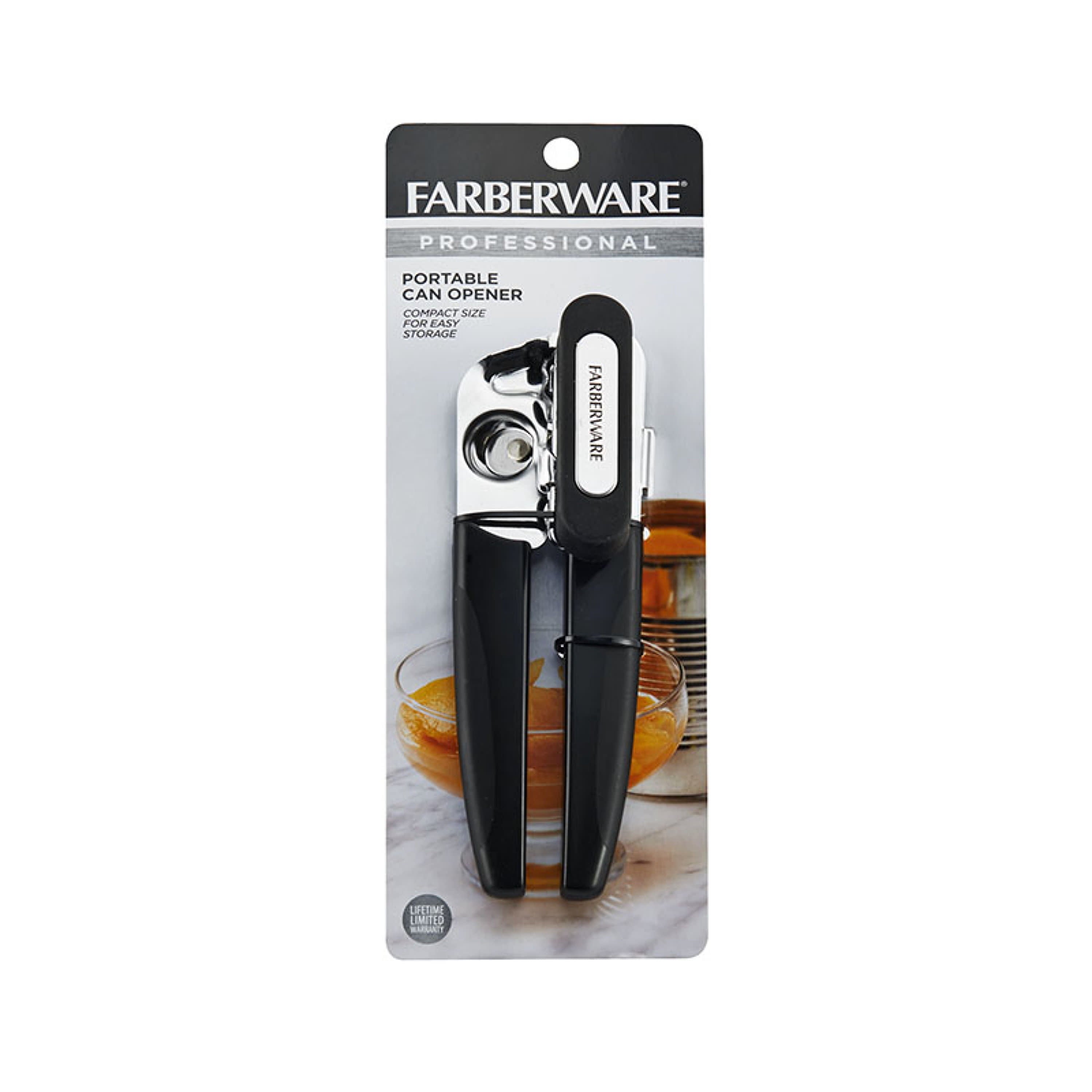 Stainless Steel Portable Can Opener with Black Handle