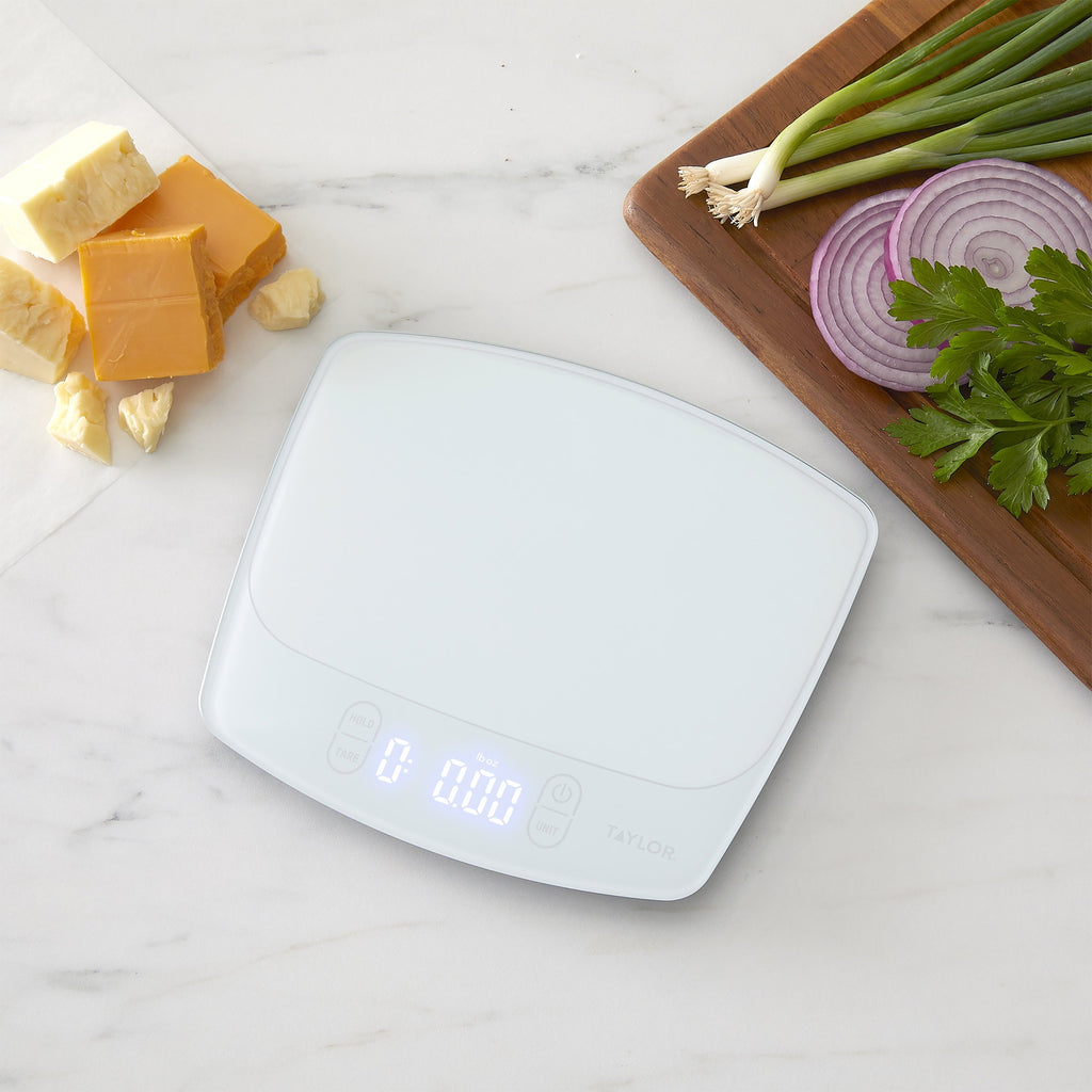 11lb Waterproof Digital Kitchen Scale and Food Scale for Baking, Cooking, Meal Prep and Portion Sizing White