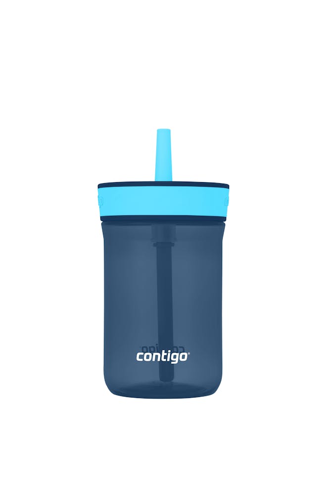 Kids’ Leighton Straw Tumbler with Spill-Proof Leak-Proof Lid, 14oz - Blueberry & Blue Raspberry