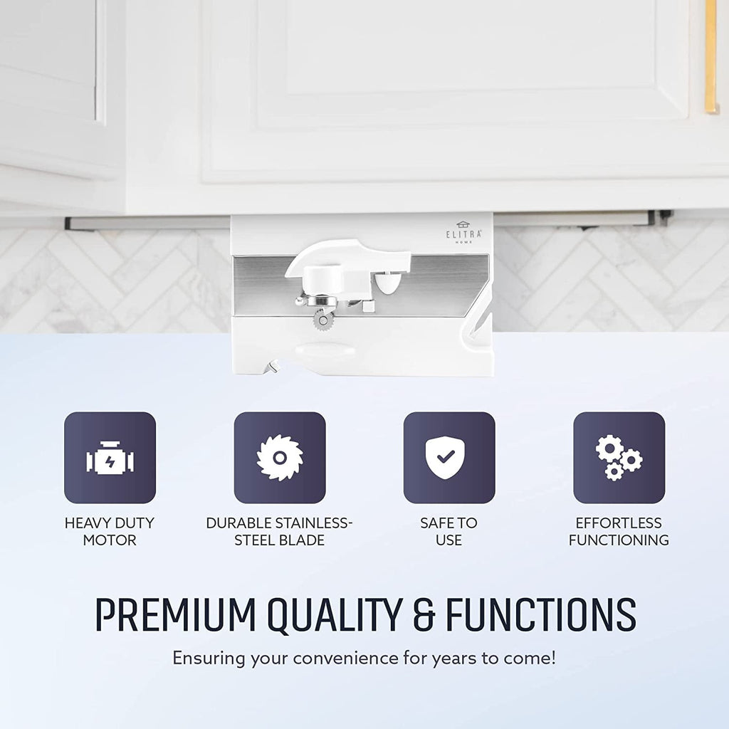 3 in 1 Under the Cabinet Electric Can Opener, Blade Sharpener, Bottle Opener, Under The Counter Mount, For Lar...
