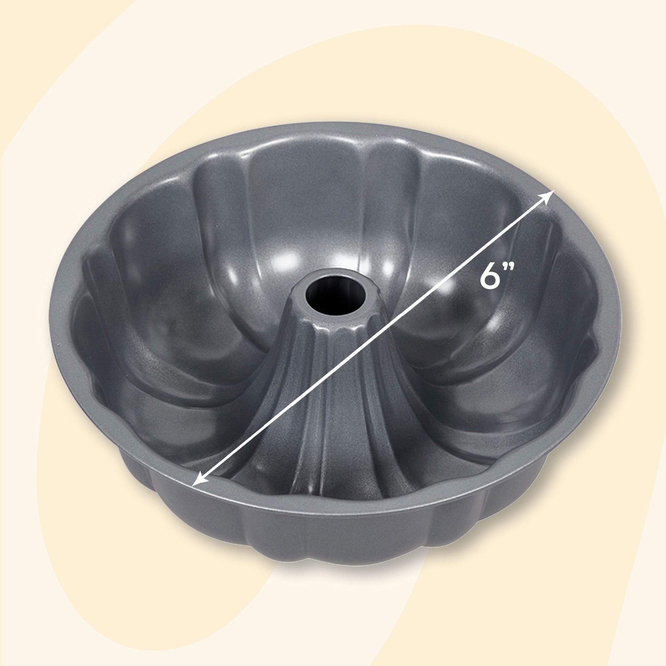 Everyday Non-Stick Bundt Cake Pan 6" Fluted Tube Baking Pan, Packaging May Vary