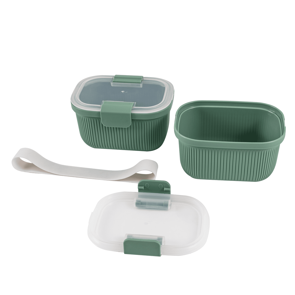 Food Storage Snack Container, Plastic, Rectangle, Green, 19oz Capacity, Best Used for On-the-Go Snacks and Small Port...