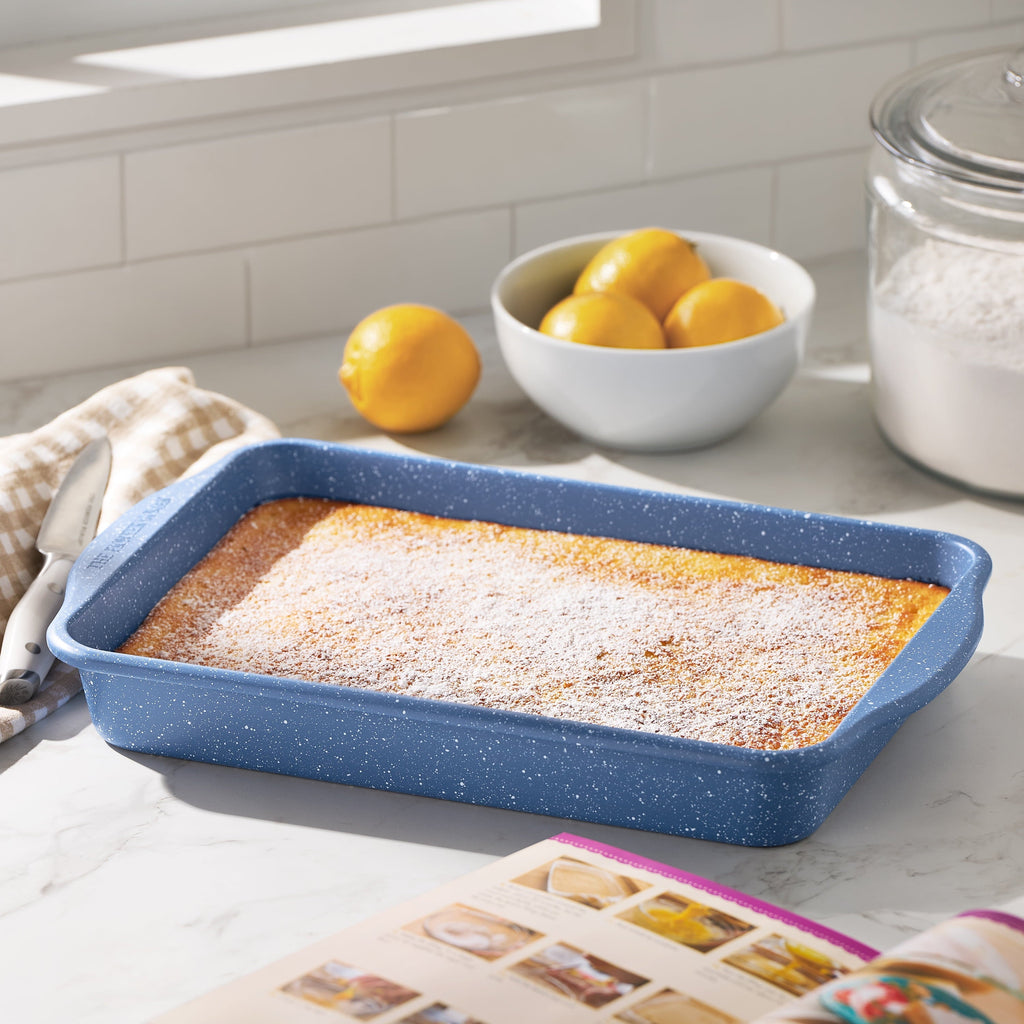 9" x 13" Aluminized Steel Nonstick Cake Pan, Blue Speckle