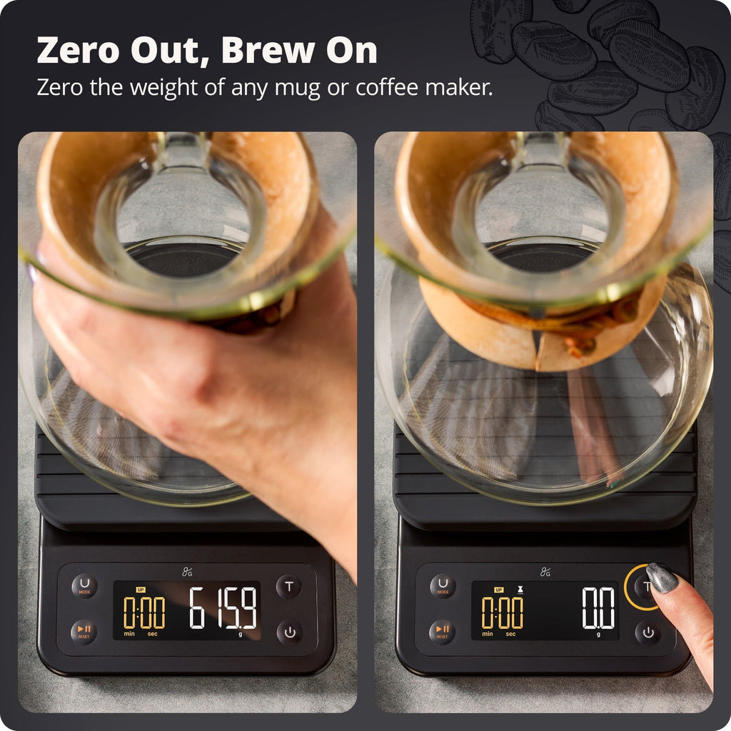 Coffee Scale with Timer, 0.1g Precision, 3kg Capacity, 6-Unit Digital Espresso & Pour-Over Scale, Silic...