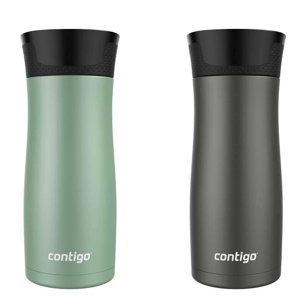West Loop 2.0 Leak-Proof Spill-Proof Insulated Stainless Steel Travel Mug, 16 Oz., 2-Pack - Agave Soft Touch & Sake Soft Touch