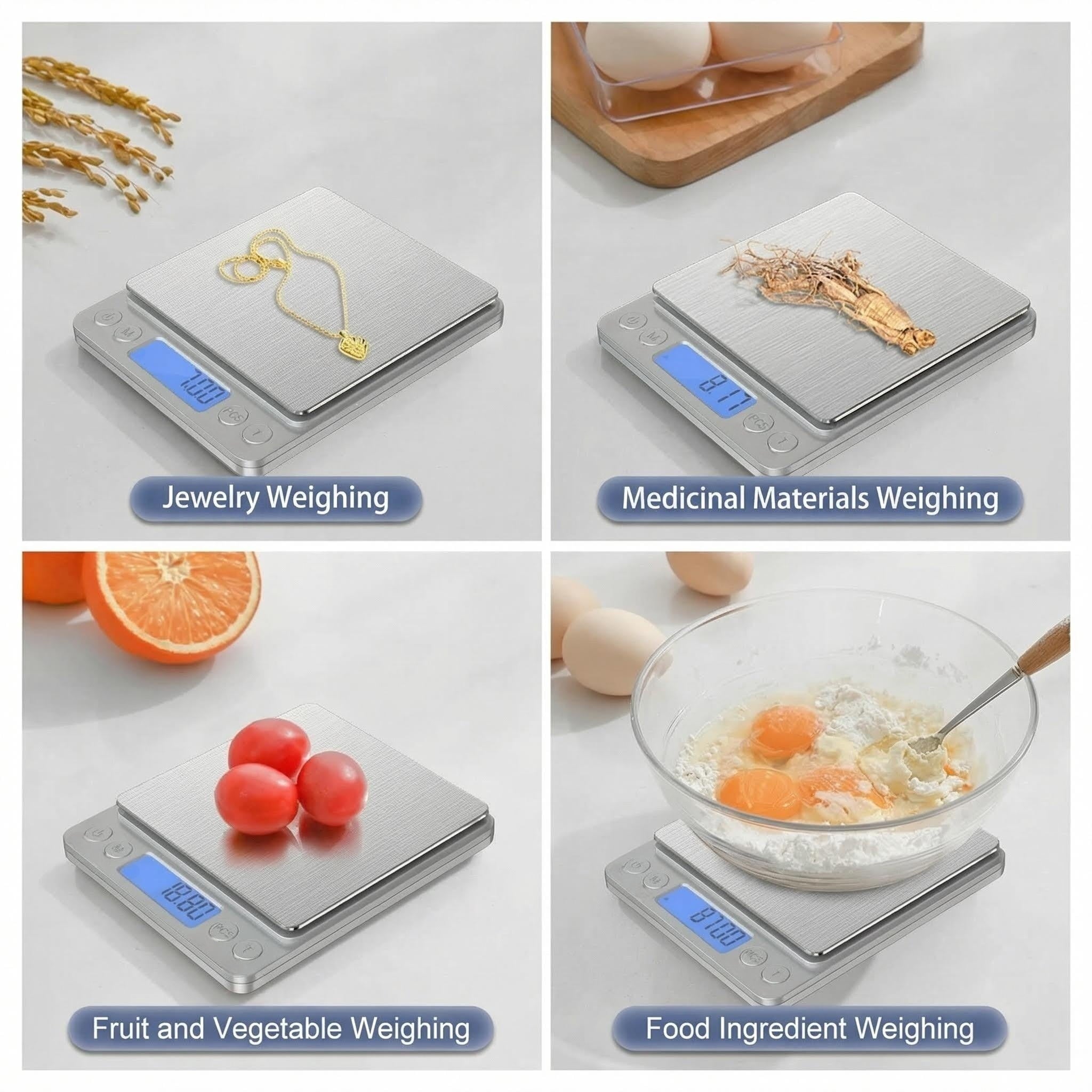 Kitchen Food Scale, Digital Kitchen Scale with LCD Display, Weight Grams and Ounces for Baking Cooking and Meal Prep