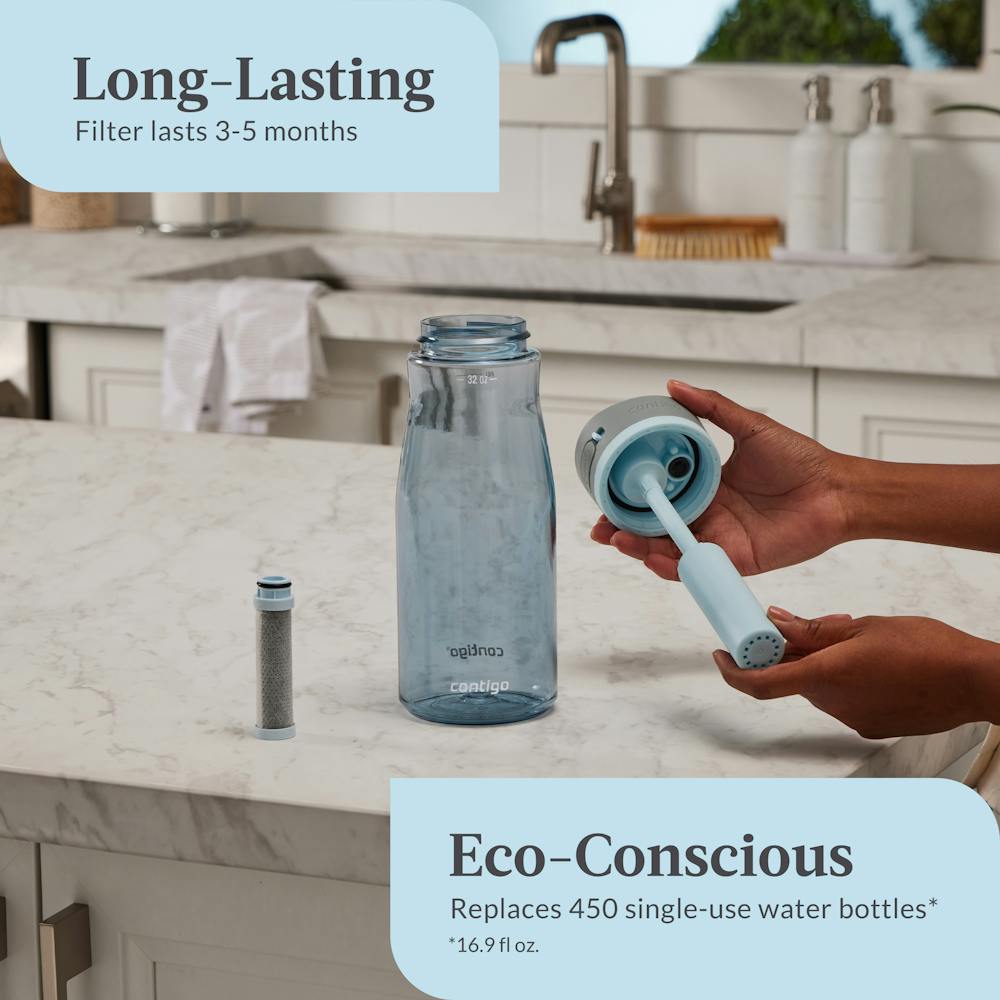 Contigo® Wells Plastic Filter Water Bottle with AUTOSPOUT® Straw Lid, 32 Oz. - Dark Ice