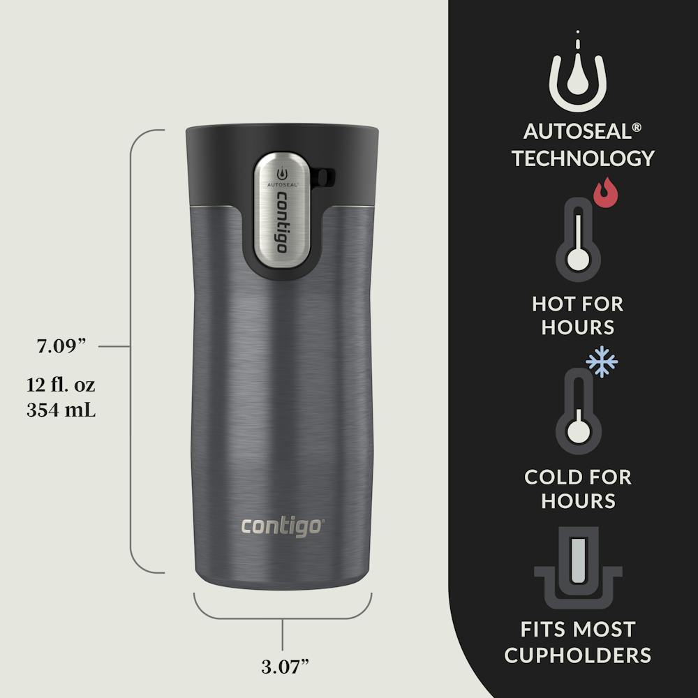 Contigo® AUTOSEAL® West Loop Vacuum-Insulated Stainless Steel Travel Mug with Easy-Clean Lid, 12 oz - Transparent Sake